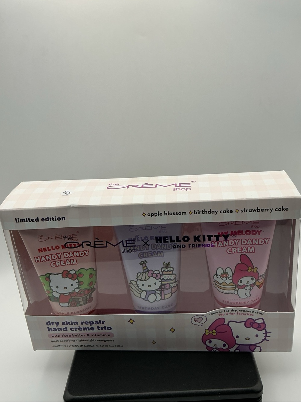 The Crème Shop x Hello Kitty Hand Cream Trio - Pastel Pink Packaging